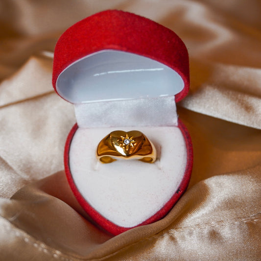 Cupid’s Heart Signet Ring